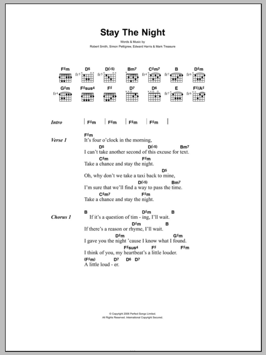 Learn to play Ghosts Stay The Night sheet music for Guitar Chords/Lyrics in minutes. Price: 4.4900$ Ghosts Stay The Night sheet music notes and chords arranged for Guitar Chords/Lyrics