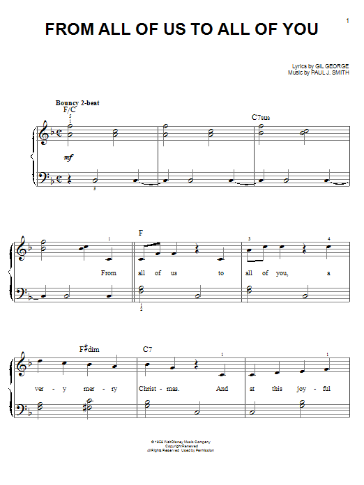 Gil George From All Of Us To All Of You sheet music notes and chords. Download Printable PDF.