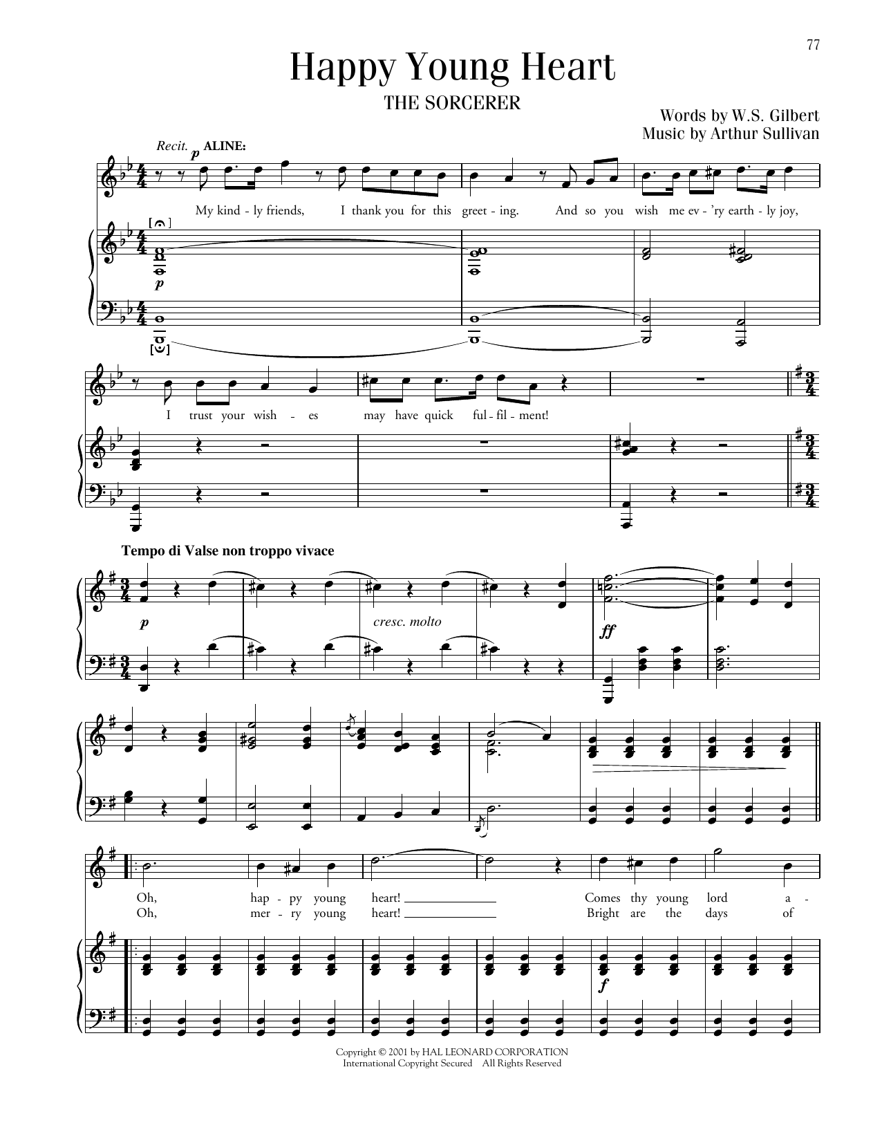 Learn to play Gilbert & Sullivan Happy Young Heart (from The Sorcerer) sheet music for Piano & Vocal in minutes. Price: 7.8900$ Gilbert & Sullivan Happy Young Heart (from The Sorcerer) sheet music notes and chords arranged for Piano & Vocal