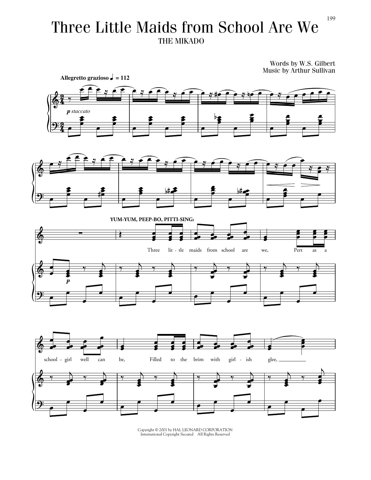 Gilbert & Sullivan Three Little Maids sheet music notes and chords. Download Printable PDF.