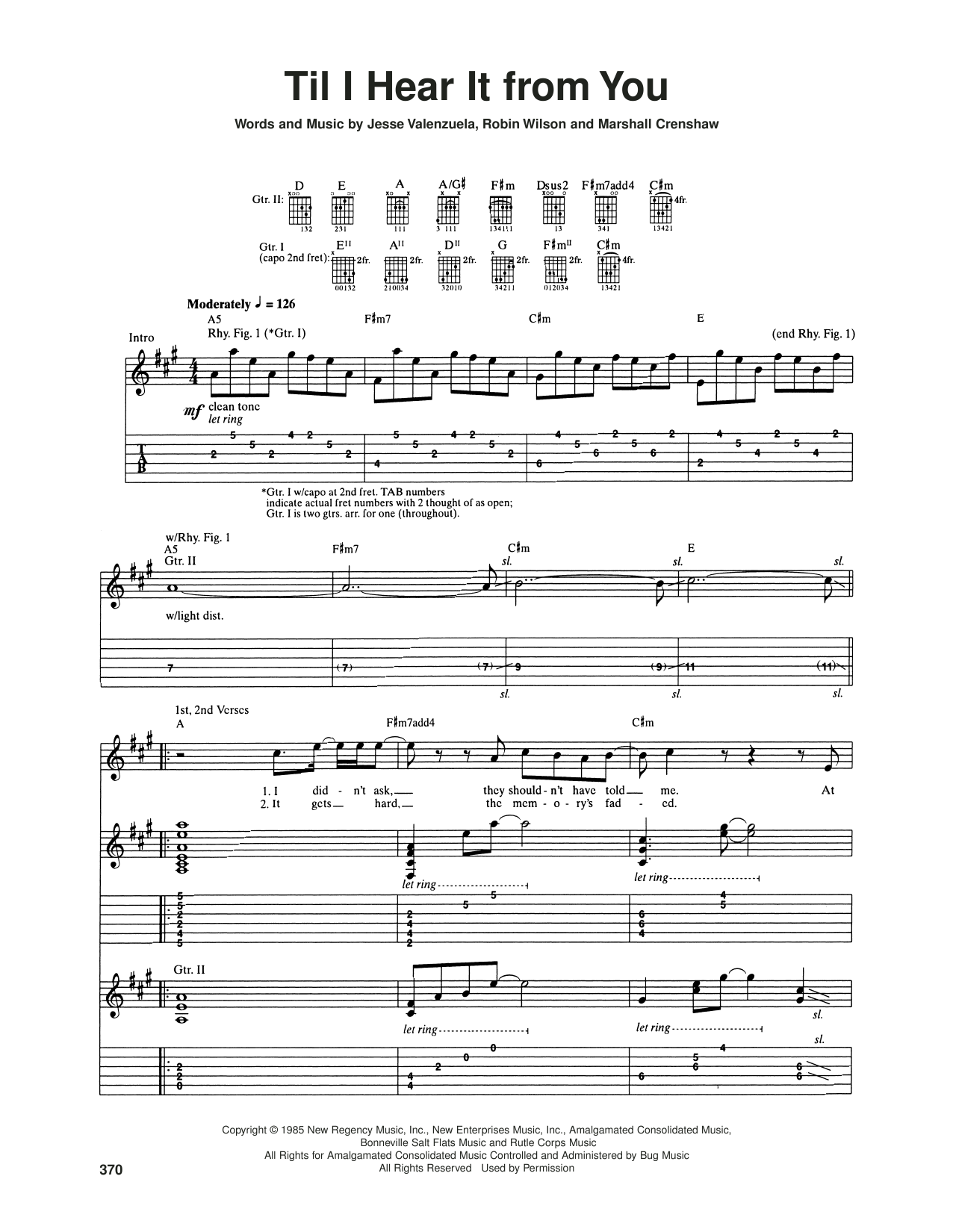 Gin Blossoms Til I Hear It From You sheet music notes and chords. Download Printable PDF.