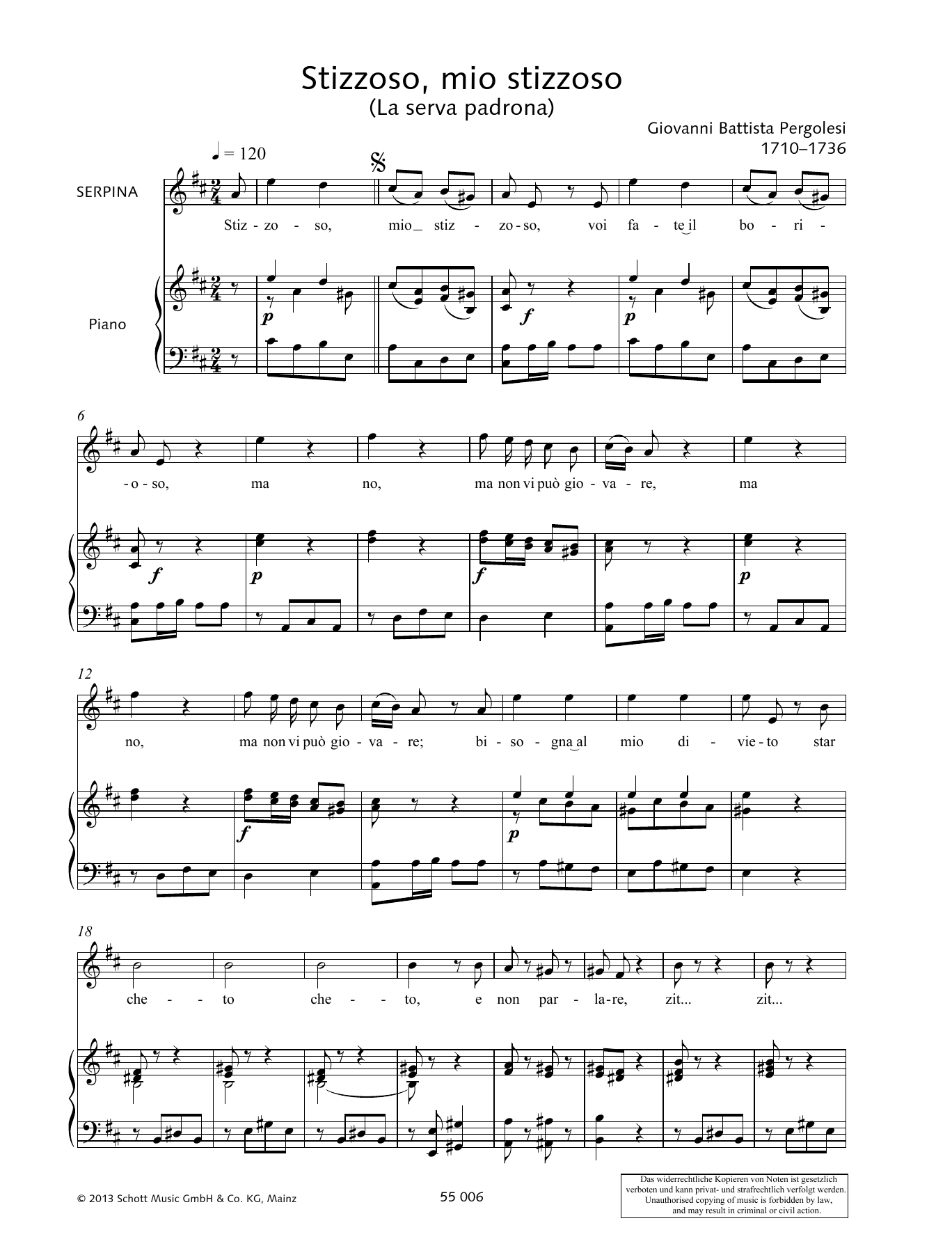 Learn to play Giovanni Battista Pergolesi Stizzoso, mio stizzoso sheet music for Piano & Vocal in minutes. Price: 6.9900$ Giovanni Battista Pergolesi Stizzoso, mio stizzoso sheet music notes and chords arranged for Piano & Vocal