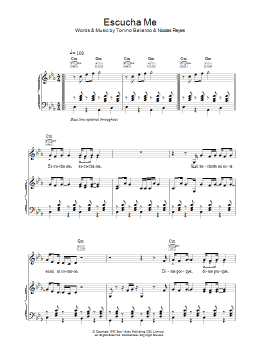 Learn to play Gipsy Kings Escucha Me sheet music for Piano, Vocal & Guitar Chords in minutes. Price: 7.8900$ Gipsy Kings Escucha Me sheet music notes and chords arranged for Piano, Vocal & Guitar Chords