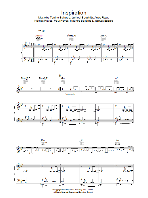 Learn to play Gipsy Kings Inspiration sheet music for Piano, Vocal & Guitar Chords in minutes. Price: 7.8900$ Gipsy Kings Inspiration sheet music notes and chords arranged for Piano, Vocal & Guitar Chords