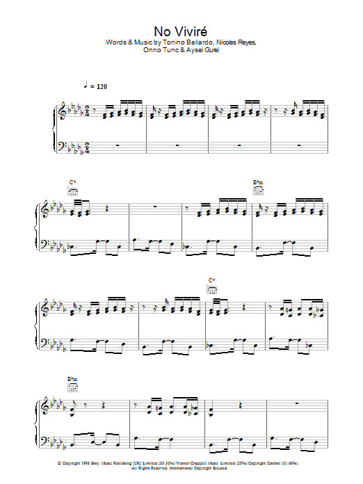 Learn to play Gipsy Kings No Vivire sheet music for Piano, Vocal & Guitar Chords in minutes. Price: 7.8900$ Gipsy Kings No Vivire sheet music notes and chords arranged for Piano, Vocal & Guitar Chords
