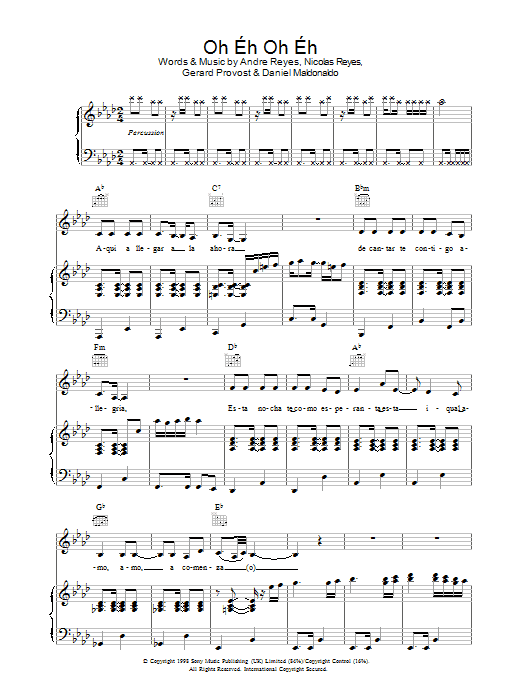 Learn to play Gipsy Kings Oh Eh Oh Eh sheet music for Piano, Vocal & Guitar Chords in minutes. Price: 7.8900$ Gipsy Kings Oh Eh Oh Eh sheet music notes and chords arranged for Piano, Vocal & Guitar Chords