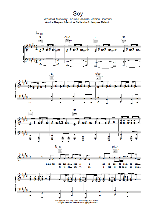 Learn to play Gipsy Kings Soy sheet music for Piano, Vocal & Guitar Chords in minutes. Price: 7.8900$ Gipsy Kings Soy sheet music notes and chords arranged for Piano, Vocal & Guitar Chords