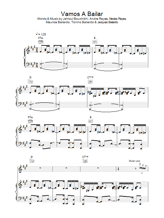 Learn to play Gipsy Kings Vamos A Bailar sheet music for Piano, Vocal & Guitar Chords in minutes. Price: 7.8900$ Gipsy Kings Vamos A Bailar sheet music notes and chords arranged for Piano, Vocal & Guitar Chords