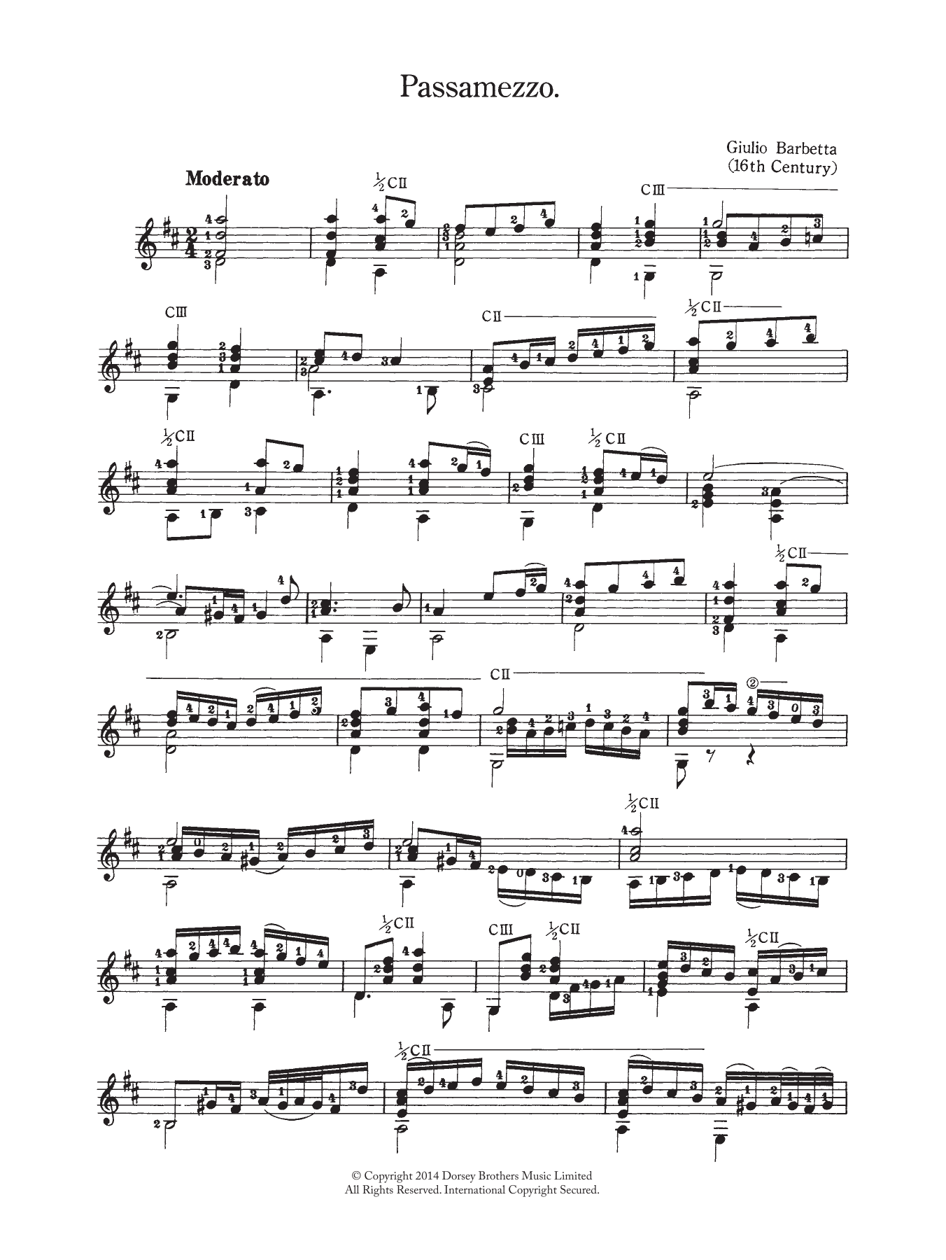 Giulio Barbetta Passamezzo sheet music notes and chords. Download Printable PDF.