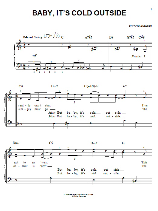 Glee Cast Baby, It's Cold Outside sheet music notes and chords. Download Printable PDF.