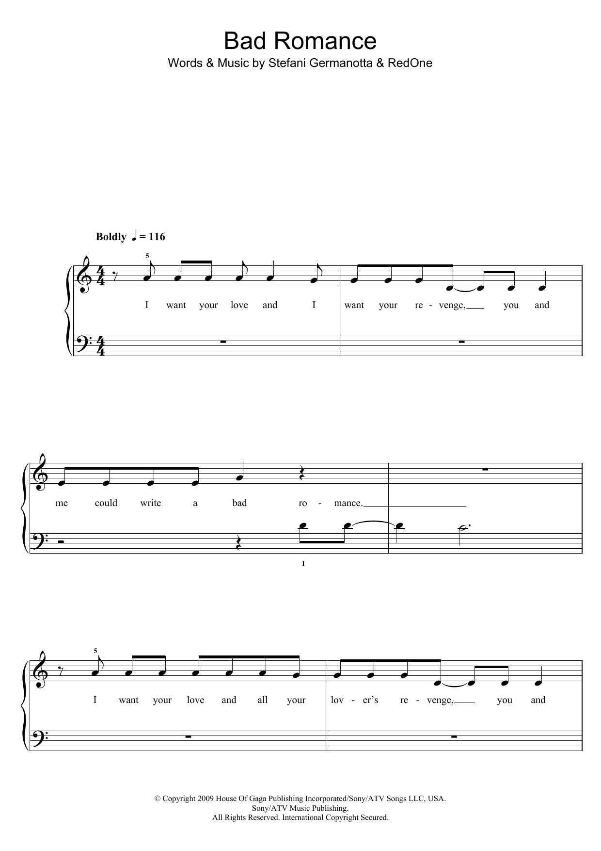 Glee Cast Bad Romance sheet music notes and chords. Download Printable PDF.