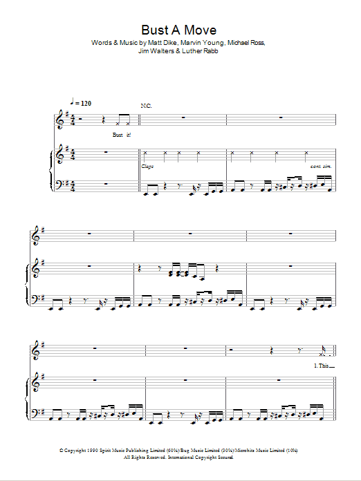 Learn to play Glee Cast Bust A Move sheet music for Piano, Vocal & Guitar Chords in minutes. Price: 7.8900$ Glee Cast Bust A Move sheet music notes and chords arranged for Piano, Vocal & Guitar Chords