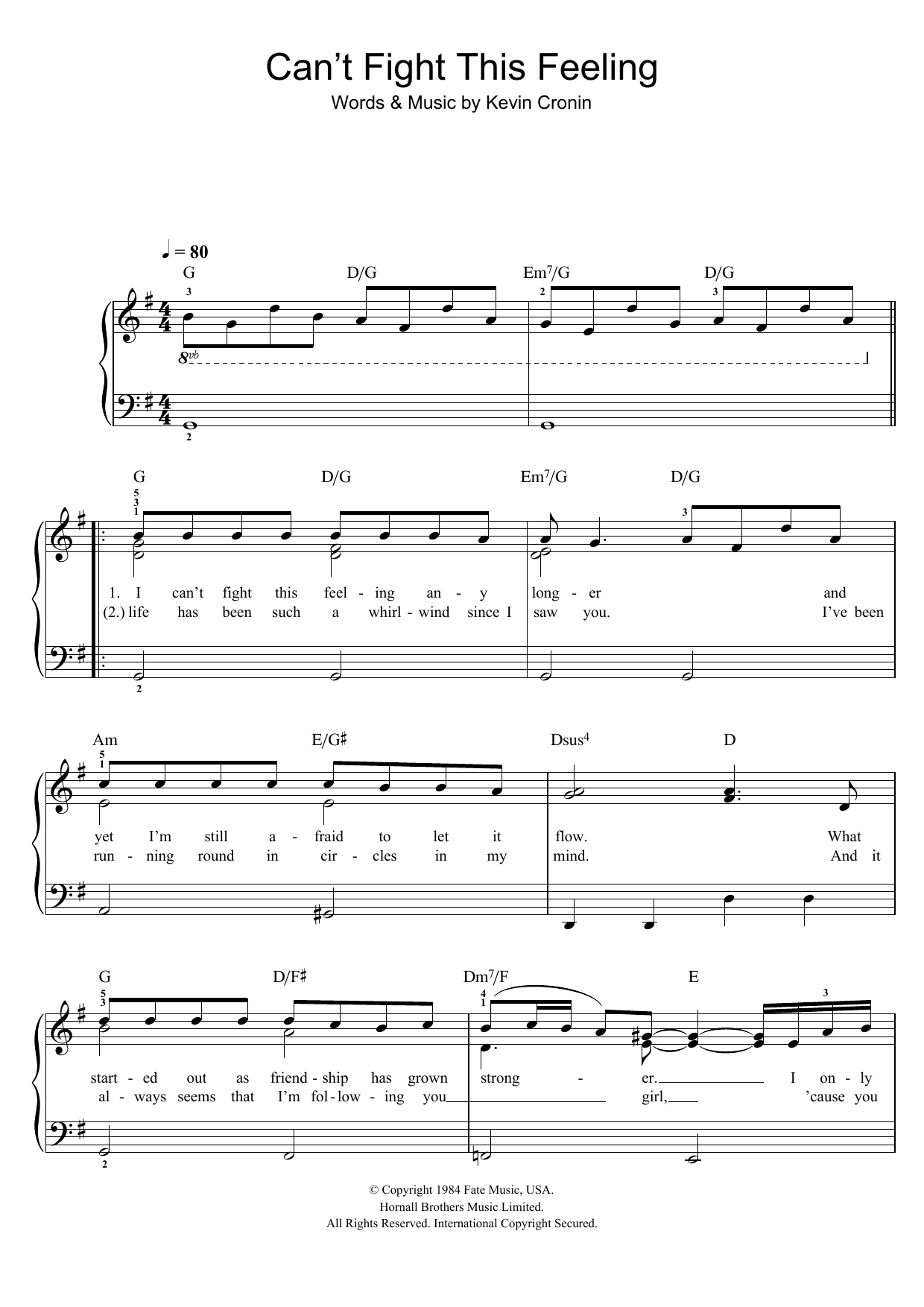 Glee Cast Can't Fight This Feeling sheet music notes and chords. Download Printable PDF.