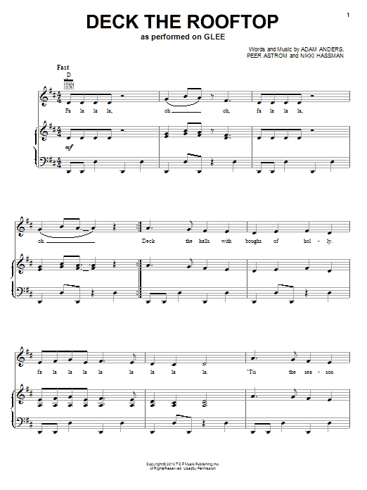 Glee Cast Deck The Rooftop sheet music notes and chords. Download Printable PDF.