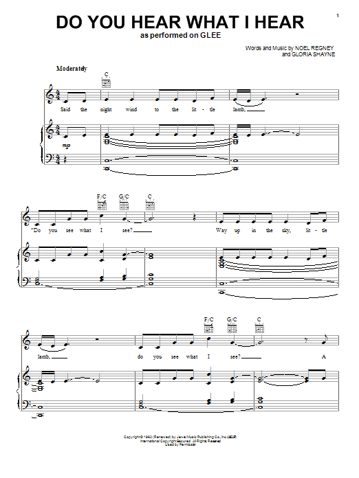 Glee Cast Do You Hear What I Hear sheet music notes and chords. Download Printable PDF.