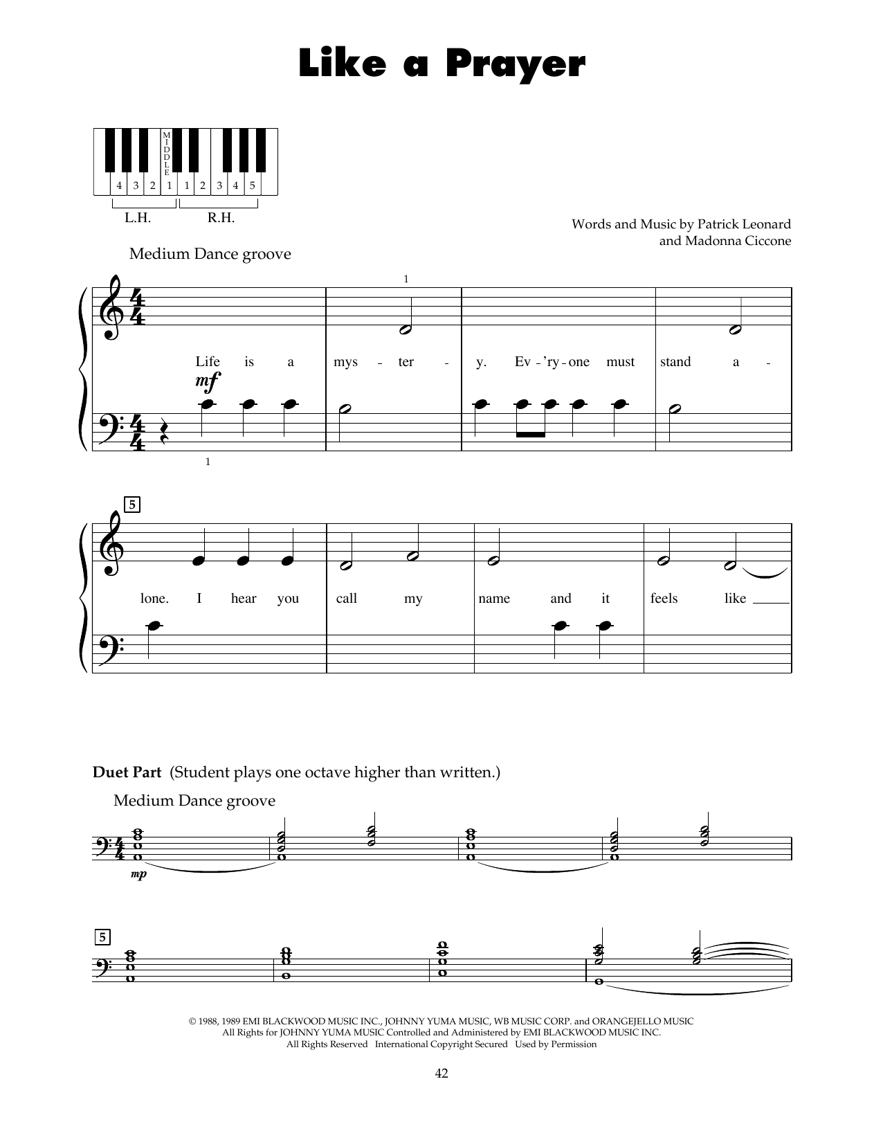 Glee Cast (feat. Jonathan Groff) Like A Prayer sheet music notes and chords. Download Printable PDF.