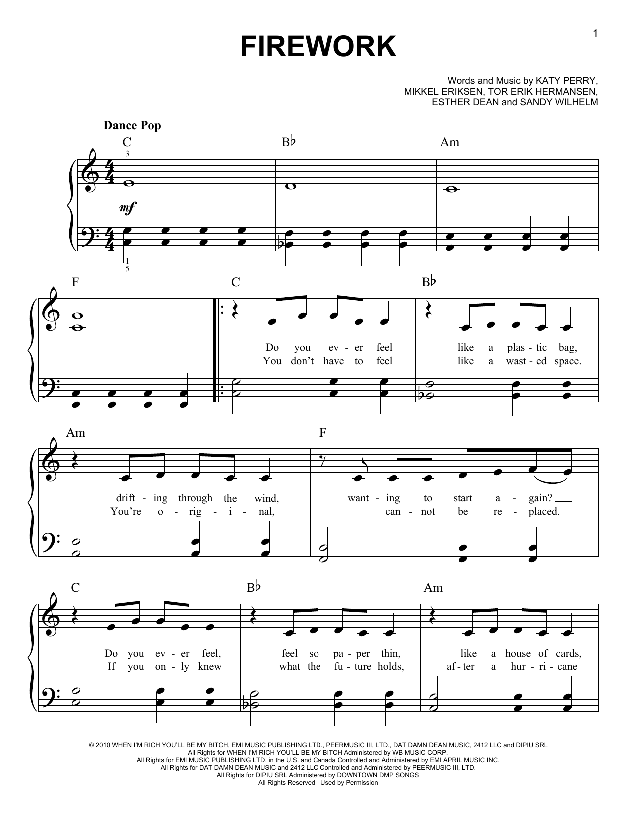 Glee Cast Firework sheet music notes and chords. Download Printable PDF.