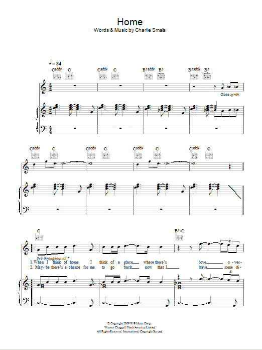 Glee Cast Home sheet music notes and chords arranged for Piano, Vocal & Guitar Chords