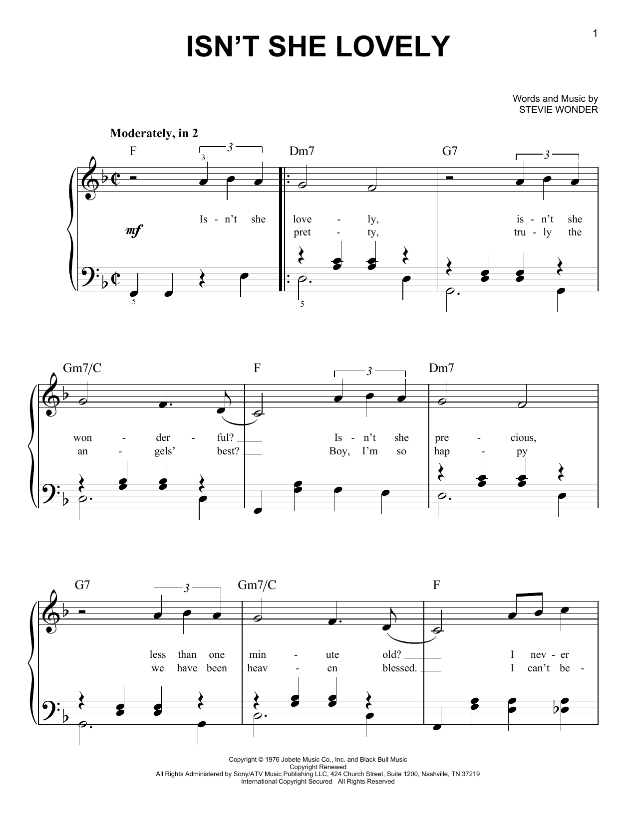 Glee Cast Isn't She Lovely sheet music notes and chords. Download Printable PDF.