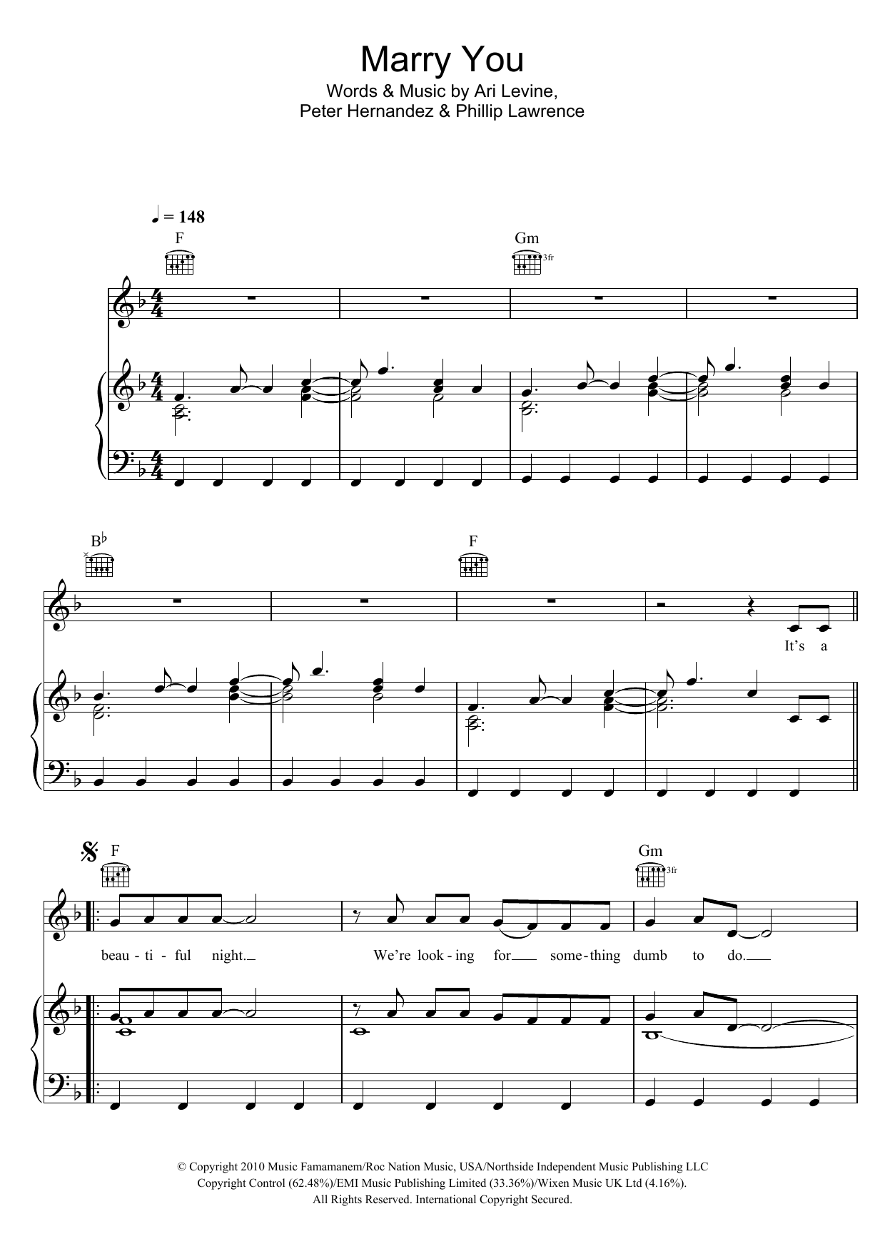 Glee Cast Marry You sheet music notes and chords. Download Printable PDF.