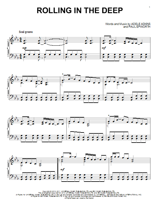 Glee Cast Rolling In The Deep sheet music notes and chords arranged for Piano, Vocal & Guitar Chords (Right-Hand Melody)