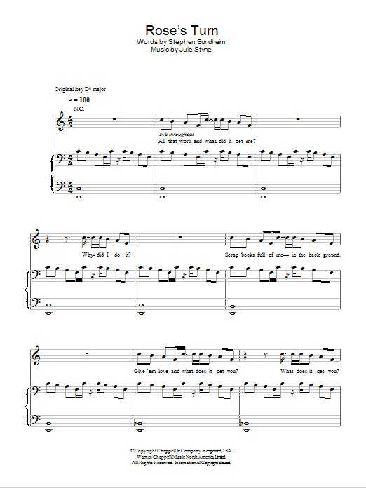 Glee Cast Rose's Turn sheet music notes and chords. Download Printable PDF.