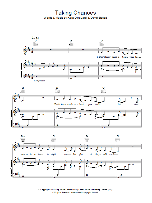 Glee Cast Taking Chances sheet music notes and chords. Download Printable PDF.