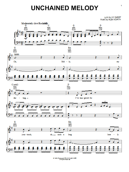Learn to play Glen Ballard Unchained Melody sheet music for Piano, Vocal & Guitar Chords (Right-Hand Melody) in minutes. Price: 7.8900$ Glen Ballard Unchained Melody sheet music notes and chords arranged for Piano, Vocal & Guitar Chords (Right-Hand Melody)