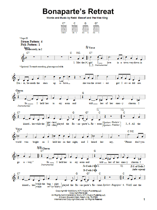 Glen Campbell Bonaparte's Retreat sheet music notes and chords. Download Printable PDF.