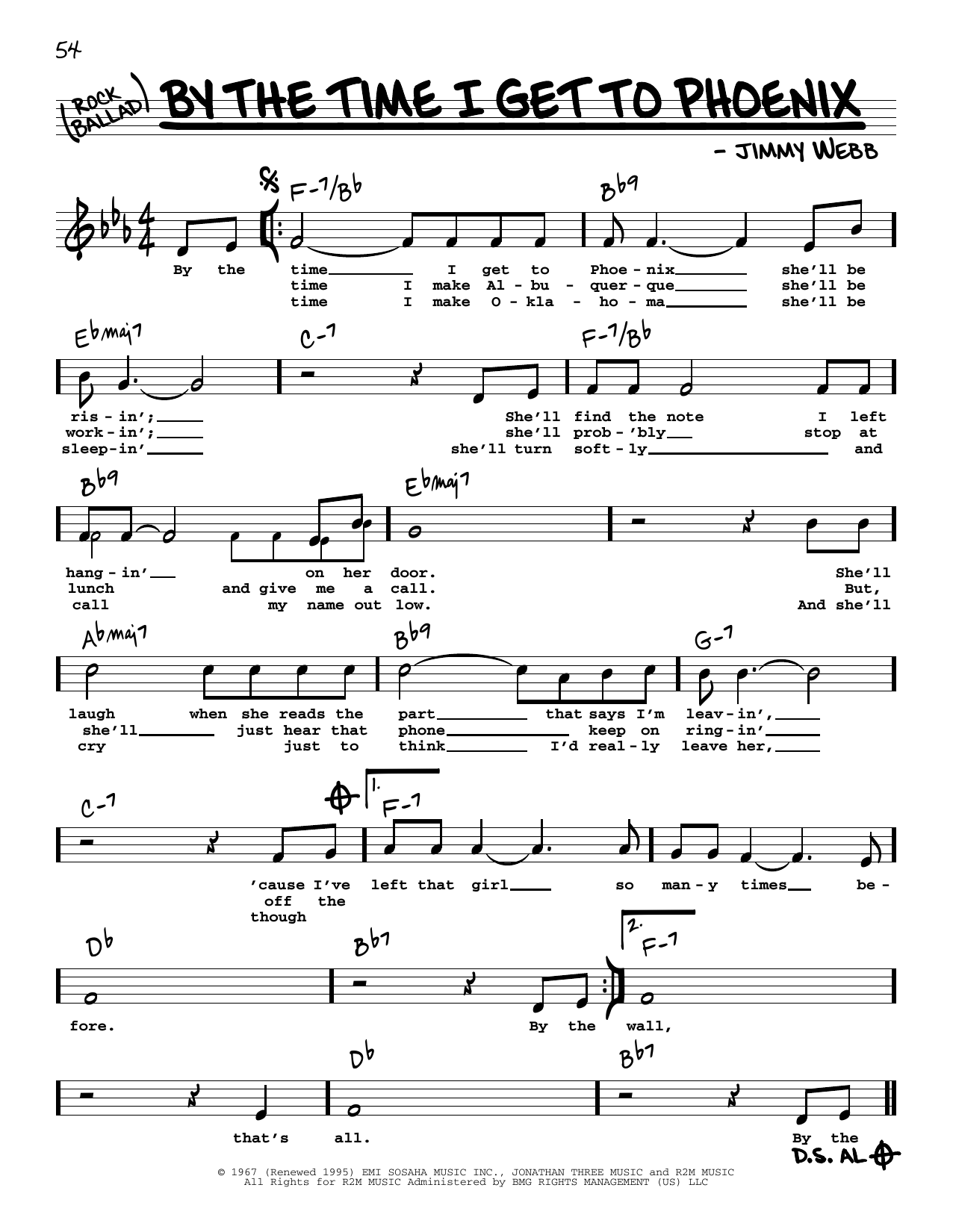 Glen Campbell By The Time I Get To Phoenix (High Voice) sheet music notes and chords. Download Printable PDF.