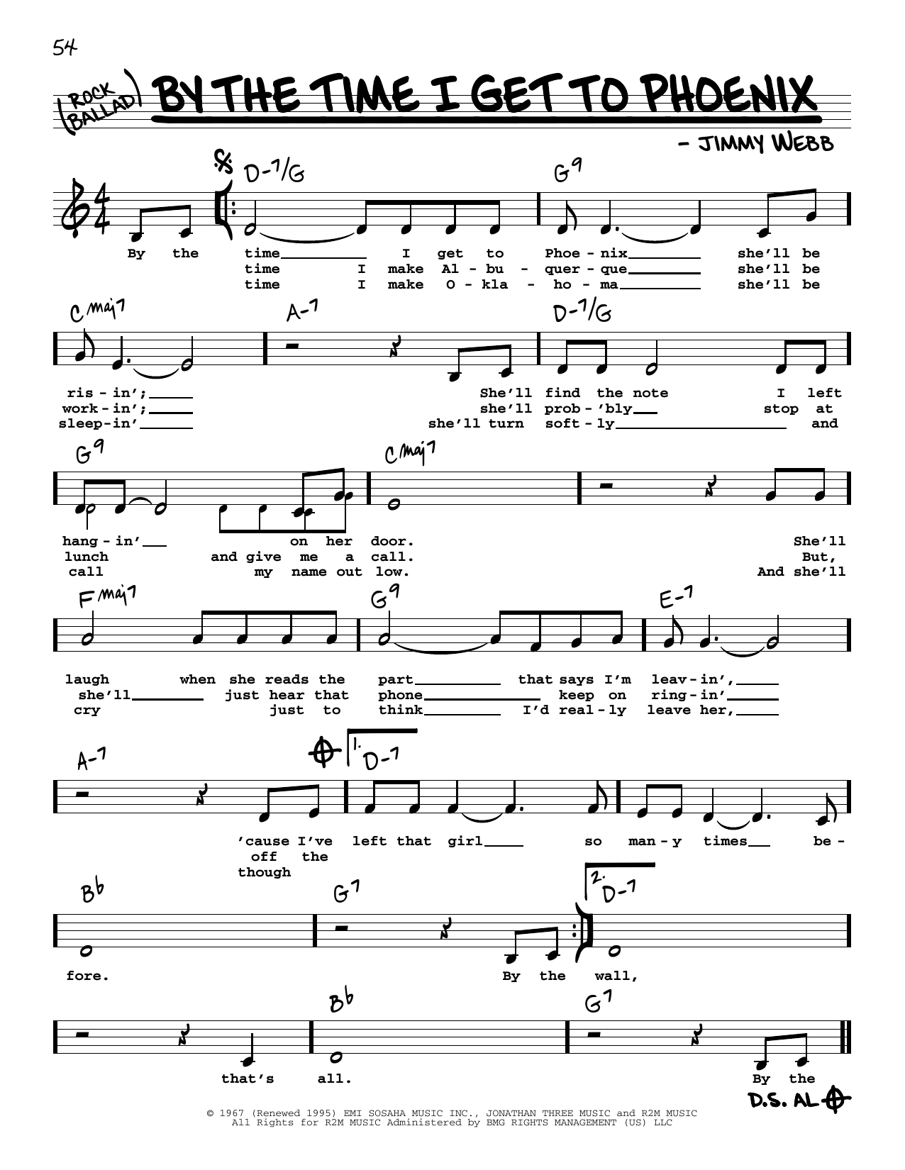 Glen Campbell By The Time I Get To Phoenix (Low Voice) sheet music notes and chords. Download Printable PDF.