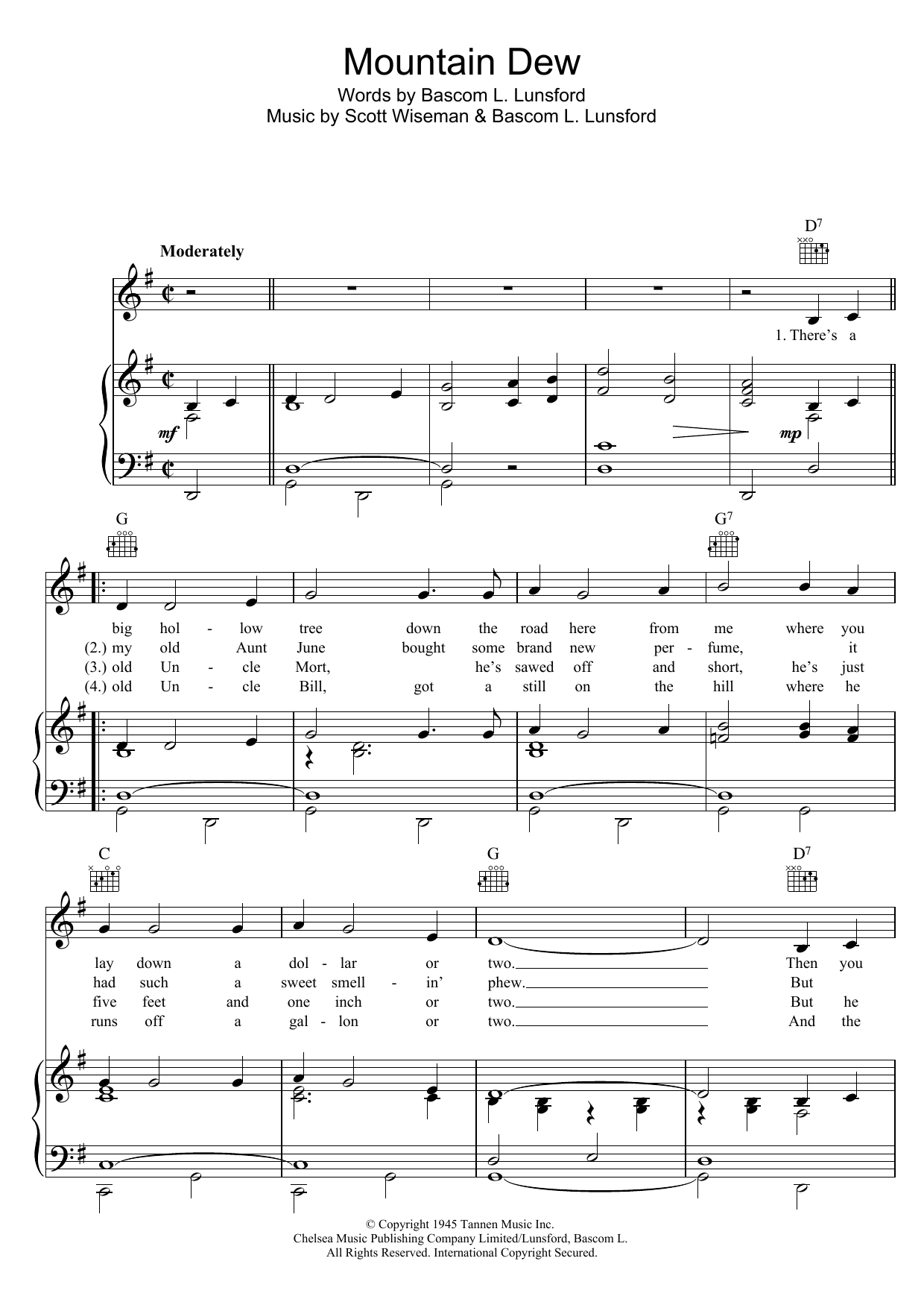 Glen Campbell Mountain Dew sheet music notes and chords. Download Printable PDF.