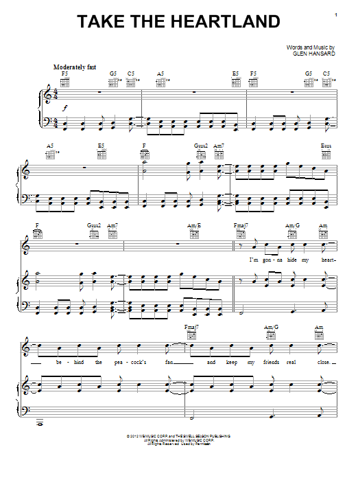 Learn to play Glen Hansard Take The Heartland sheet music for Guitar Tab in minutes. Price: 7.8900$ Glen Hansard Take The Heartland sheet music notes and chords arranged for Guitar Tab