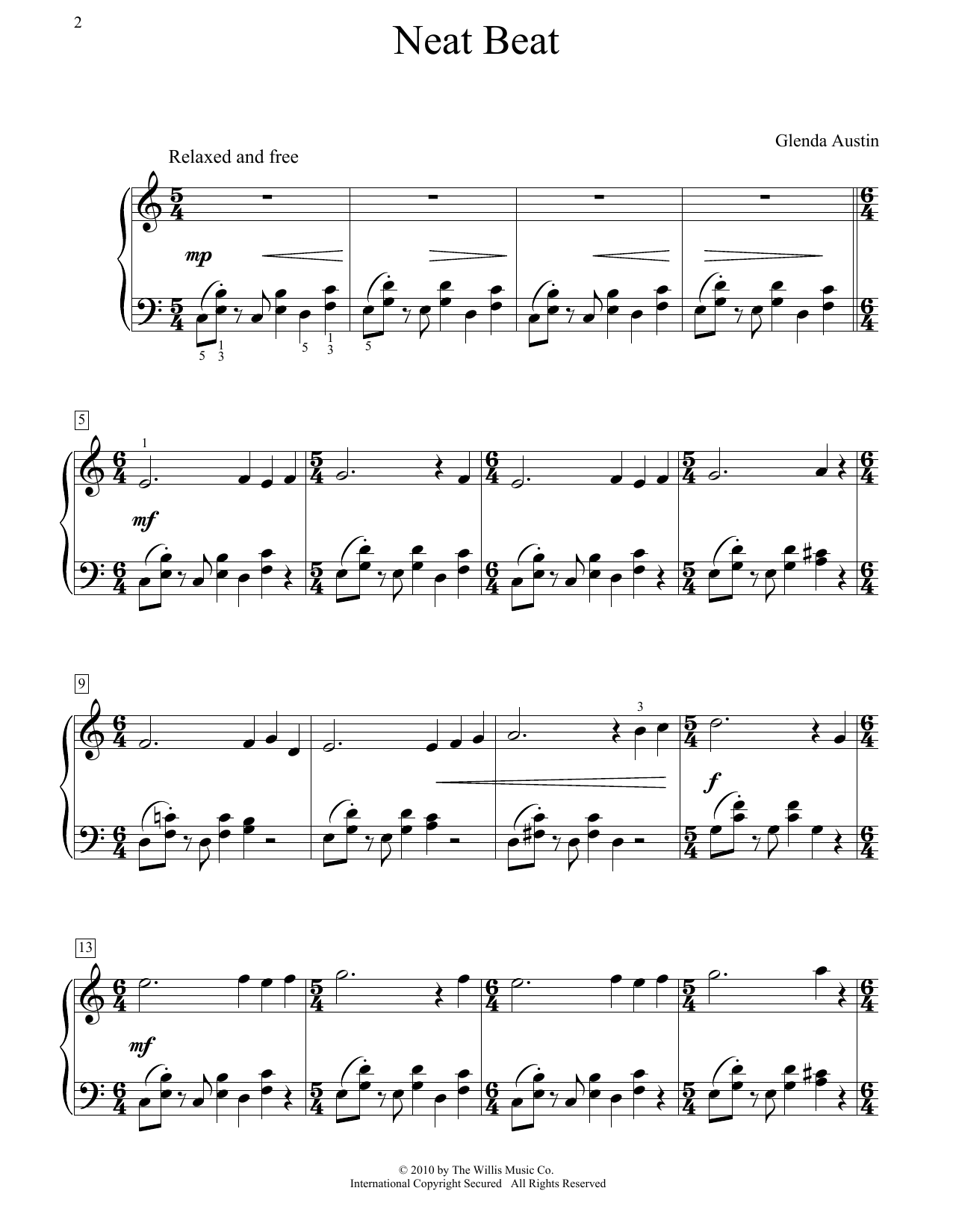 Learn to play Glenda Austin Neat Beat sheet music for Piano Solo in minutes. Price: 7.8900$ Glenda Austin Neat Beat sheet music notes and chords arranged for Piano Solo