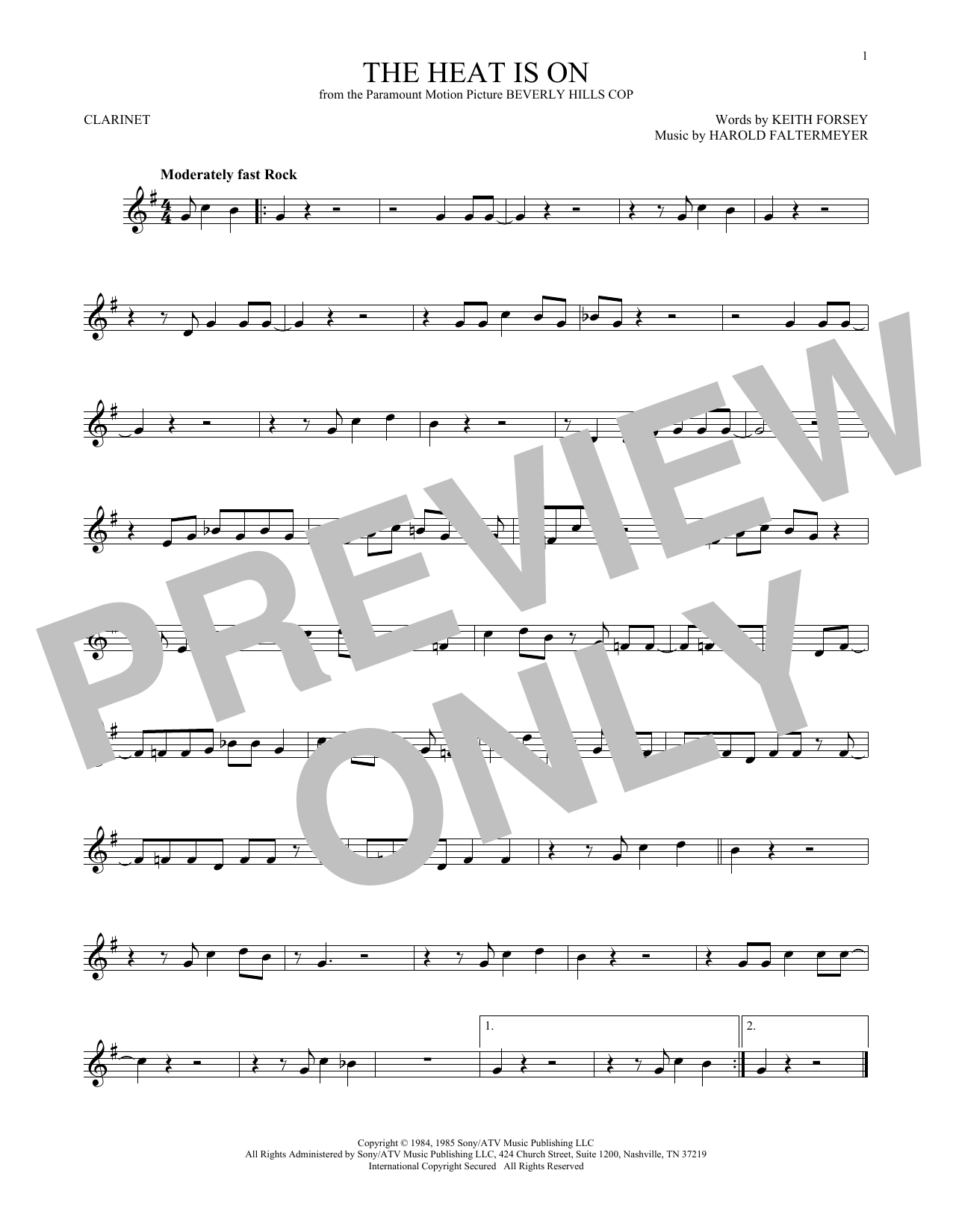 Glenn Frey The Heat Is On sheet music notes and chords. Download Printable PDF.