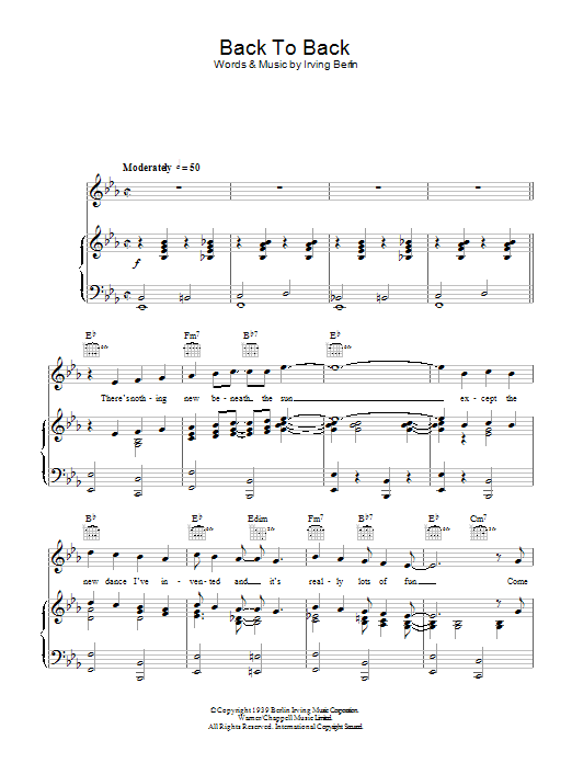 Learn to play Glenn Miller Back To Back sheet music for Piano, Vocal & Guitar Chords in minutes. Price: 7.8900$ Glenn Miller Back To Back sheet music notes and chords arranged for Piano, Vocal & Guitar Chords