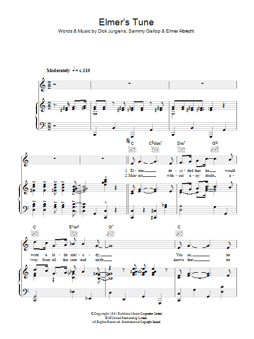 Learn to play The Glenn Miller Orchestra Elmer's Tune sheet music for Piano, Vocal & Guitar Chords in minutes. Price: 7.8900$ The Glenn Miller Orchestra Elmer's Tune sheet music notes and chords arranged for Piano, Vocal & Guitar Chords