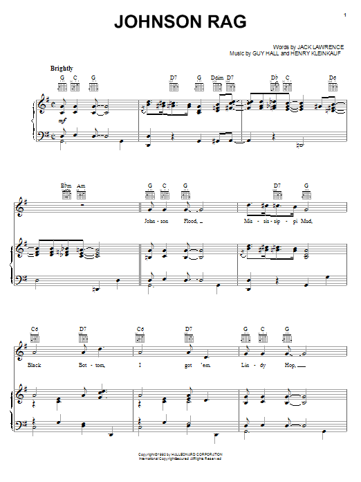 Learn to play Glenn Miller Johnson Rag sheet music for Piano, Vocal & Guitar Chords (Right-Hand Melody) in minutes. Price: 7.8900$ Glenn Miller Johnson Rag sheet music notes and chords arranged for Piano, Vocal & Guitar Chords (Right-Hand Melody)