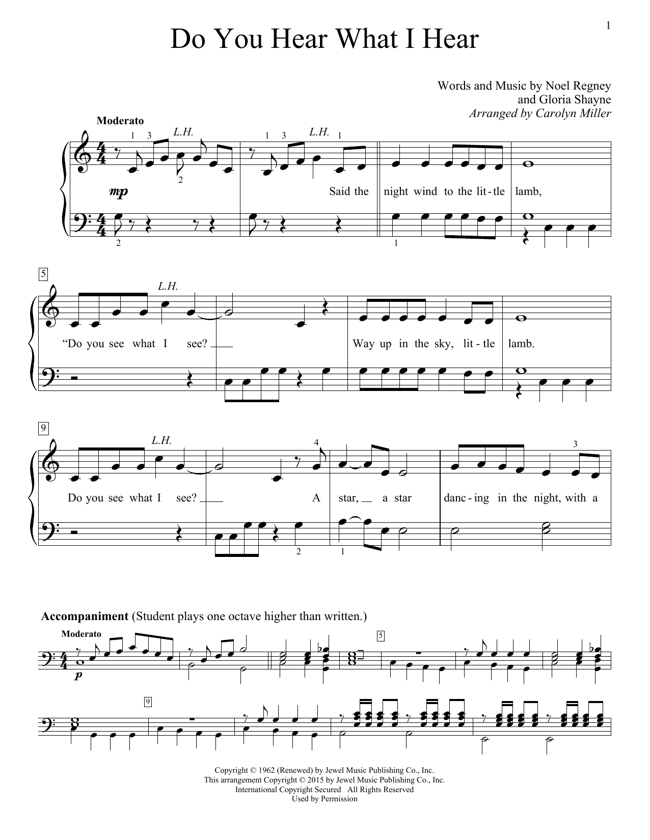 Carolyn Miller Do You Hear What I Hear sheet music notes and chords. Download Printable PDF.