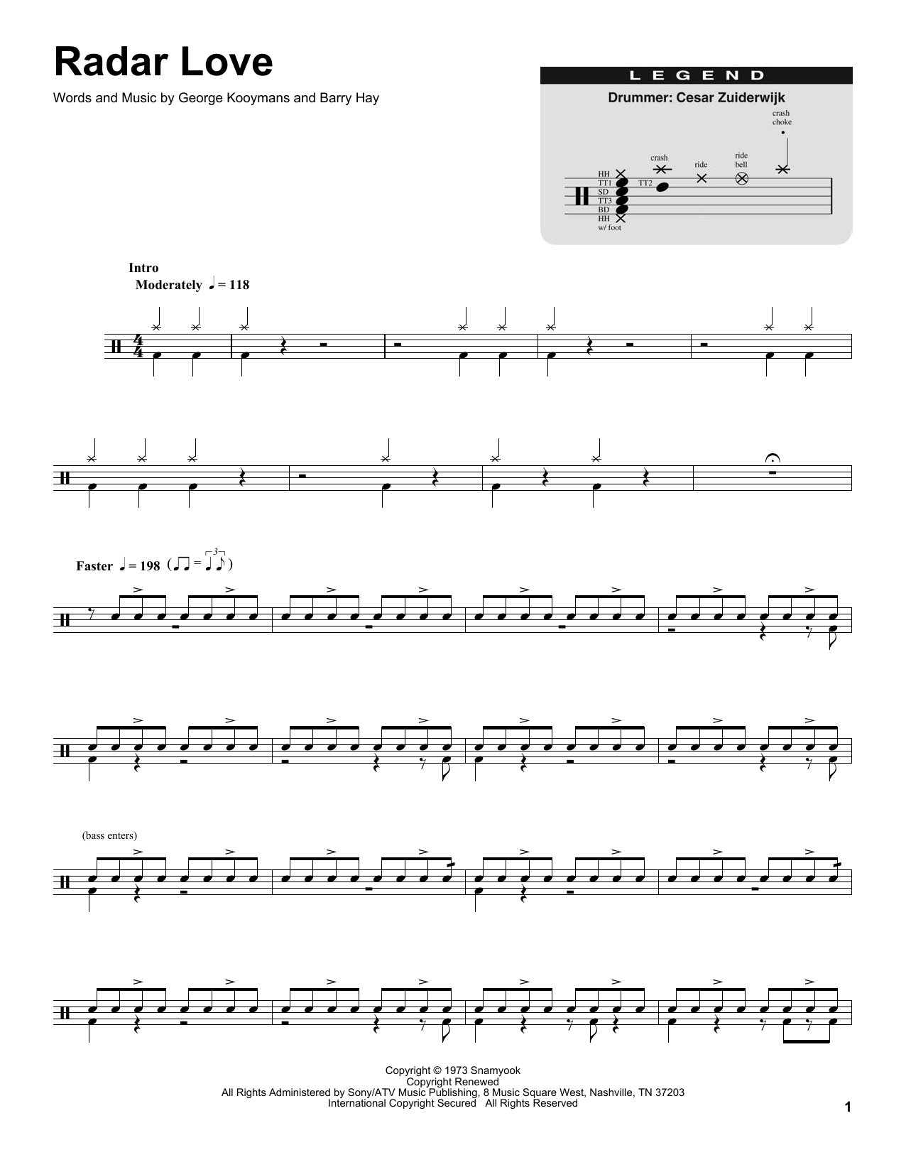 Golden Earring Radar Love sheet music notes and chords. Download Printable PDF.