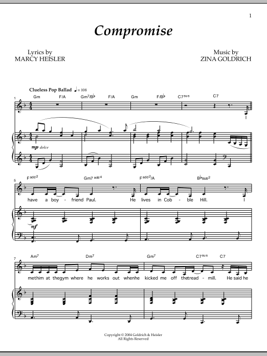 Goldrich & Heisler Compromise sheet music notes and chords arranged for Piano & Vocal