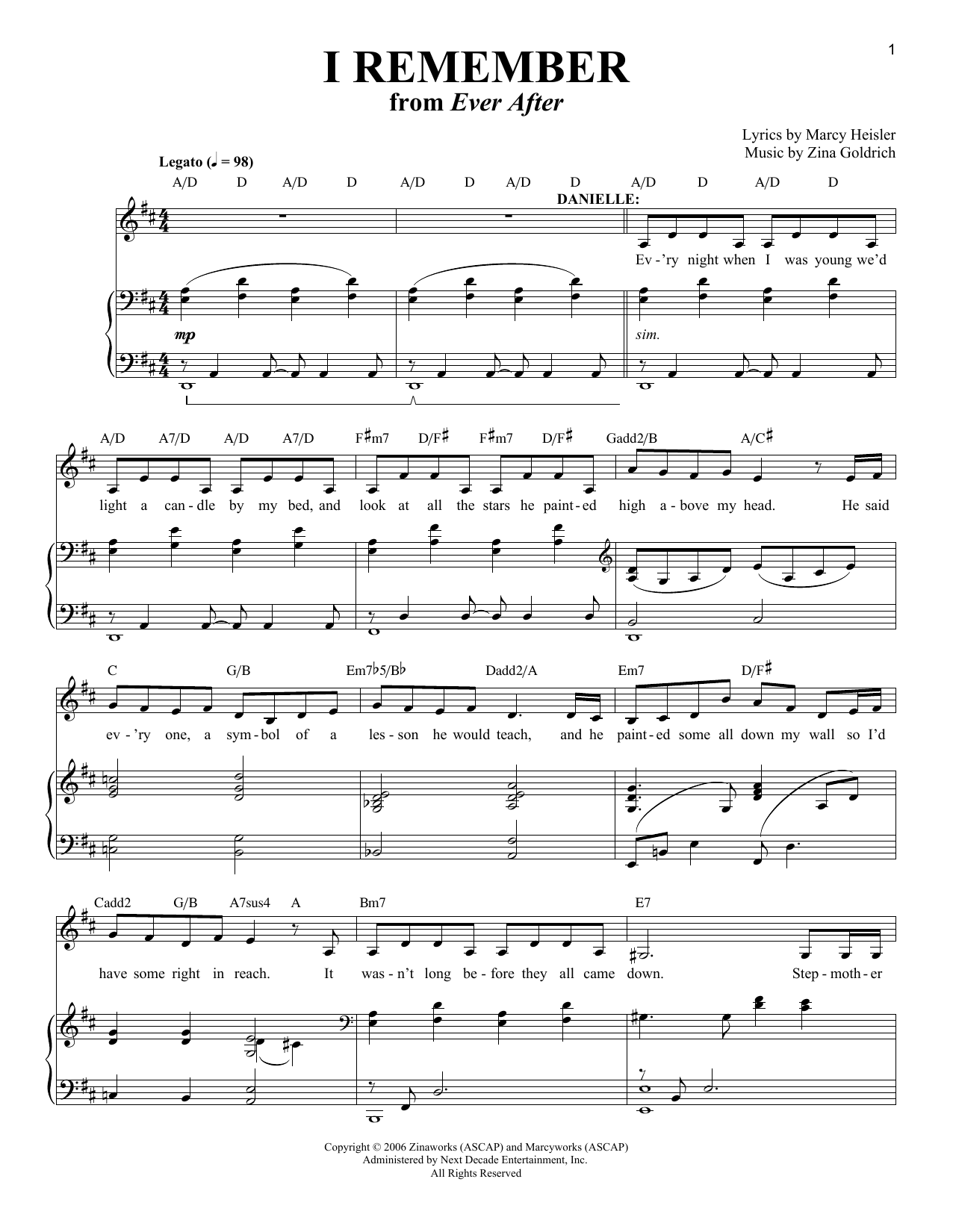 Goldrich & Heisler I Remember sheet music notes and chords. Download Printable PDF.