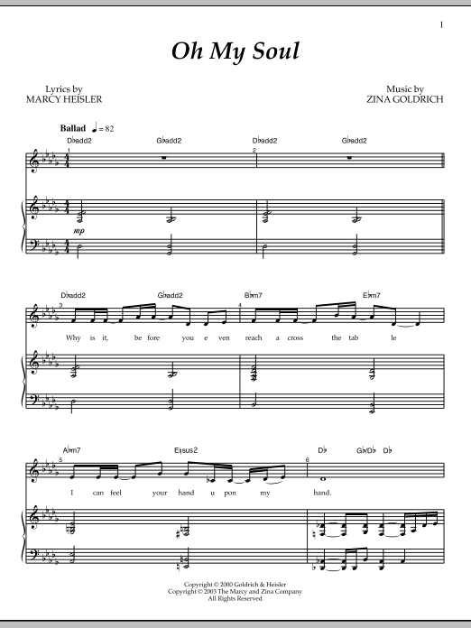 Learn to play Goldrich & Heisler Oh My Soul sheet music for Piano & Vocal in minutes. Price: 7.8900$ Goldrich & Heisler Oh My Soul sheet music notes and chords arranged for Piano & Vocal