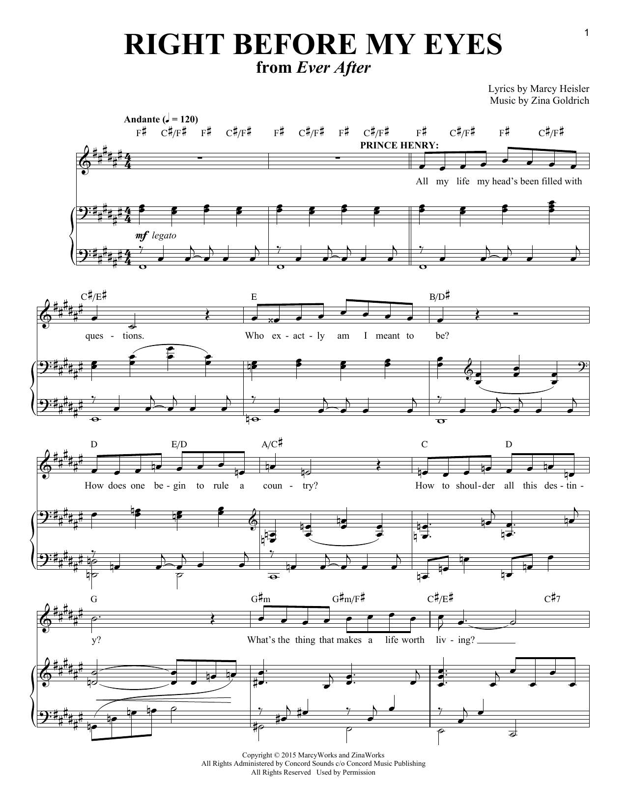 Learn to play Goldrich & Heisler Right Before My Eyes sheet music for Piano & Vocal in minutes. Price: 9.9900$ Goldrich & Heisler Right Before My Eyes sheet music notes and chords arranged for Piano & Vocal