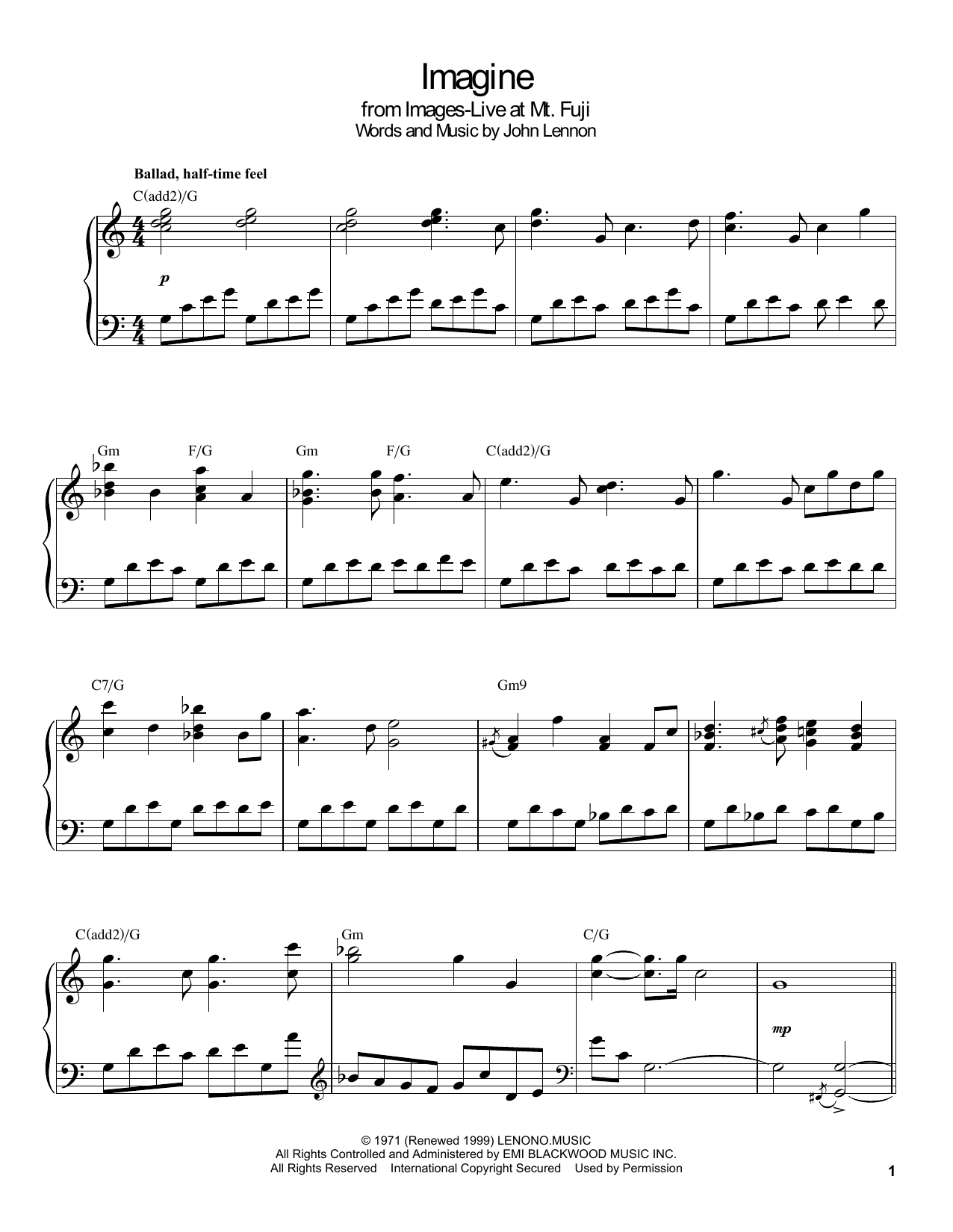 Gonzalo Rubalcaba Imagine sheet music notes and chords. Download Printable PDF.