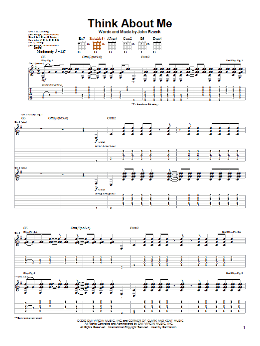 Learn to play Goo Goo Dolls Think About Me sheet music for Guitar Tab in minutes. Price: 7.8900$ Goo Goo Dolls Think About Me sheet music notes and chords arranged for Guitar Tab