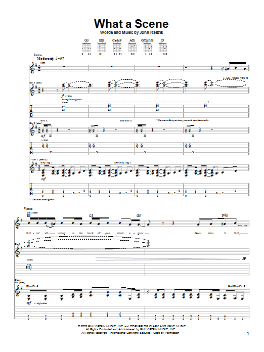 Learn to play Goo Goo Dolls What A Scene sheet music for Guitar Tab in minutes. Price: 7.8900$ Goo Goo Dolls What A Scene sheet music notes and chords arranged for Guitar Tab