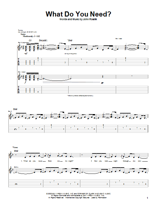 Learn to play Goo Goo Dolls What Do You Need? sheet music for Guitar Tab in minutes. Price: 7.8900$ Goo Goo Dolls What Do You Need? sheet music notes and chords arranged for Guitar Tab