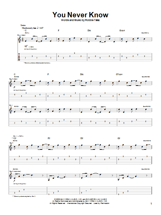 Learn to play Goo Goo Dolls You Never Know sheet music for Guitar Tab in minutes. Price: 7.8900$ Goo Goo Dolls You Never Know sheet music notes and chords arranged for Guitar Tab
