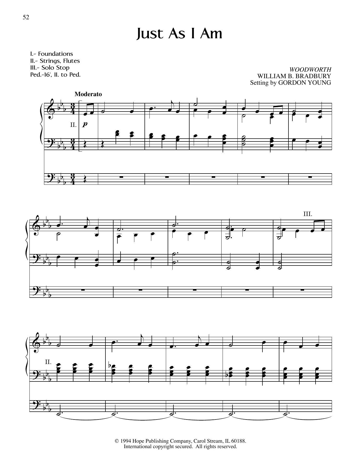 Learn to play Gordon Young Just As I Am sheet music for Organ in minutes. Price: 6.9900$ Gordon Young Just As I Am sheet music notes and chords arranged for Organ
